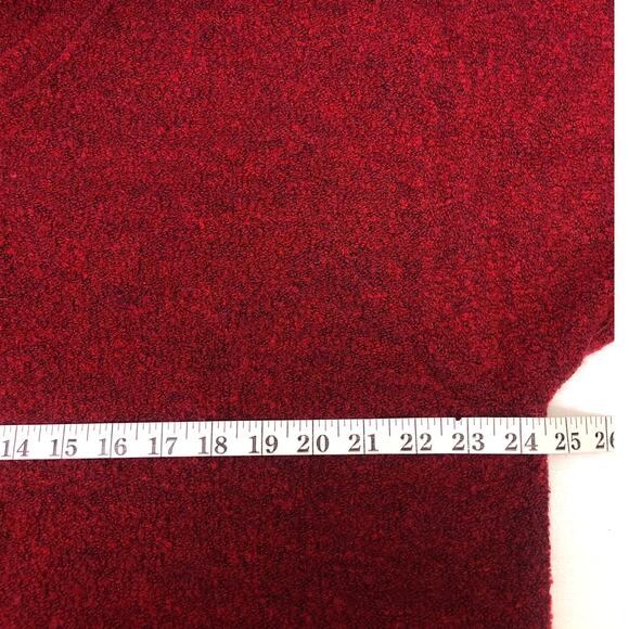 Brandini Ribbed V-neck Textured Wool Blend Long Sleeve Burgundy Knit Sweater L - Picture 11 of 12